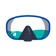a sticker that says drift out with a diving mask