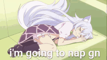 girl neko sleep anime animr