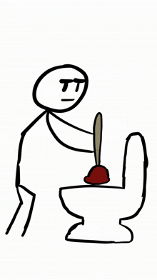 Funny Stick Figure GIF - Funny Stick Figure Plunger GIFs