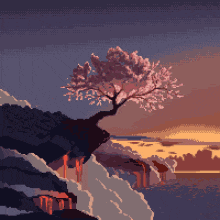 Pixel Art Tree GIF - Pixel Art Tree Cliff GIFs