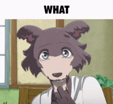 a picture of a cartoon character with the word what above it