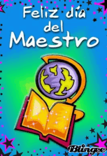 Feliz Día Del Maestro GIF - Feliz Dia Del Maestro Book Globe GIFs
