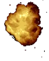 a pixel art of an explosion on a white background .
