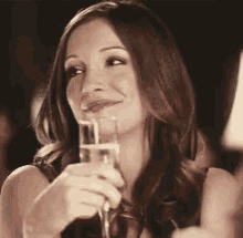 Katie Cassidy Champagne GIF - Katie Cassidy Champagne Cheers GIFs