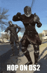 a video game character says hop on ds2 on the screen