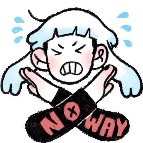 Girl Says "No Way" In English. Sticker - Everyday Canadian No Way I Dont Like Stickers