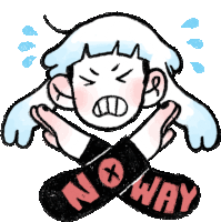 Girl Says "No Way" In English. Sticker - Everyday Canadian No Way I Dont Like Stickers