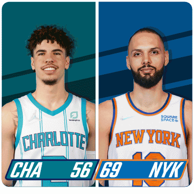 Charlotte Hornets 56 Vs. New York Knicks 69 Third fourth Period Break GIF Nba Basketball Nba 2021 Discover Share GIFs