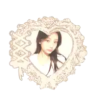 a heart shaped picture frame with a girl in it