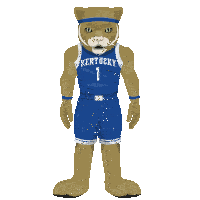 a mascot for the kentucky basketball team wearing a number 1 jersey