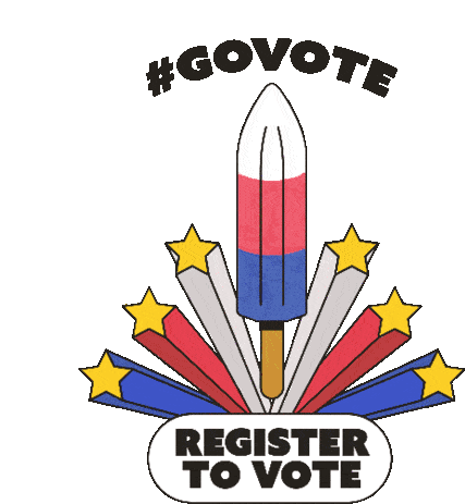 Register To Vote Go Vote Sticker - Register To Vote Go Vote Voter Registration Stickers