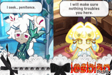 a video game character says i seek penitence