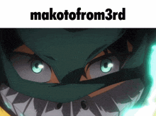 a close up of a person 's face with the words " makotofrom3rd " above it