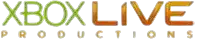 a logo for xbox live productions that is green and orange
