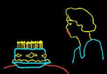 Neon Birthday Happy Birthday GIF - Neon Birthday Happy Birthday Blow Candles GIFs