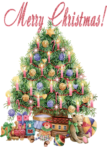 Merry Christmas Christmas Tree Sticker - Merry Christmas Christmas Tree Candles Stickers