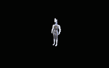 a computer generated image of a person falling into the water