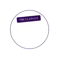 a logo for clarios shows two hands shaking in a circle