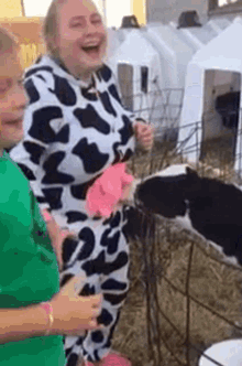 costume cow milking funny fat girl