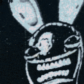 a black and white drawing of a bunny rabbit with bunny ears