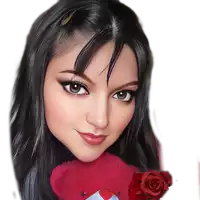 a woman is holding a teddy bear and a rose