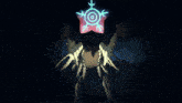 a blue glowing symbol with a circle in the middle