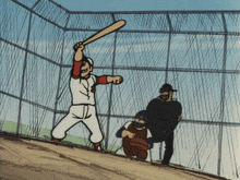a cartoon of a baseball player holding a bat