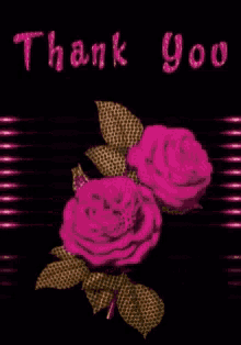 Thank You Pink Roses GIF - Thank You Pink Roses Black GIFs
