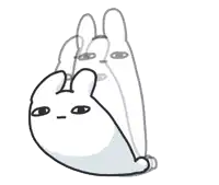 a black and white drawing of a rabbit with a reflection of it