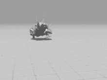 a 3d model of a monster with horns on its head