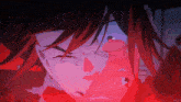 a close up of a person 's face with a red background that says nmk.tv