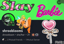 a picture of a girl with the name shrooblooms