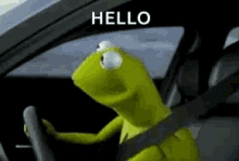 kermit the frog drive driving hello