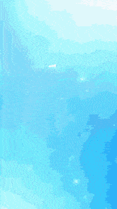 a pixel art of a blue sky with a few white clouds