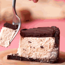 a piece of cake is being eaten with a fork and the word cookies is on the bottom right