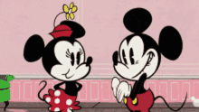 mickey mouse minnie mouse kiss cute couple