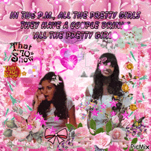 a picture of two girls with the words in the pm all the pretty girls they have a couple drink all the pretty girl