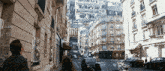 a pixelated image of a city street with a sign that says ' lg '