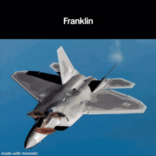 a picture of a fighter jet with the name franklin on it