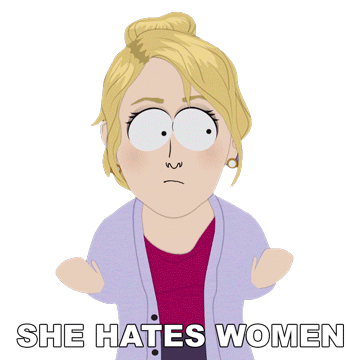 She Hates Women South Park Sticker - She Hates Women South Park Board Girls Stickers