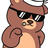 a teddy bear wearing sunglasses and a chef hat