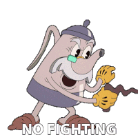 No Fighting Elder Kettle Sticker - No Fighting Elder Kettle The Cuphead Show Stickers