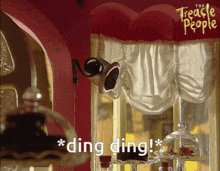 a sign that says the treachle people says ding ding