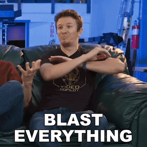 a man sitting on a couch with the words 