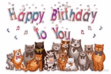 Happy Birthday To You Birthday GIF - Happy Birthday To You Birthday Cats GIFs