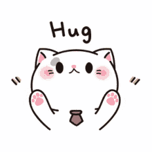 happy love hug cat cute