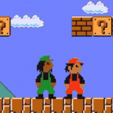 a pixel art of mario sitting on a green pipe in front of a mountain