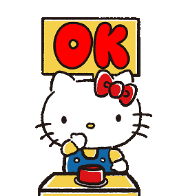 Hello Kitty Love Sticker - Hello Kitty Love Push Button Stickers