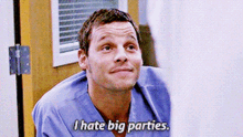 Greys Anatomy Alex Karev GIF - Greys Anatomy Alex Karev I Hate Big Parties GIFs
