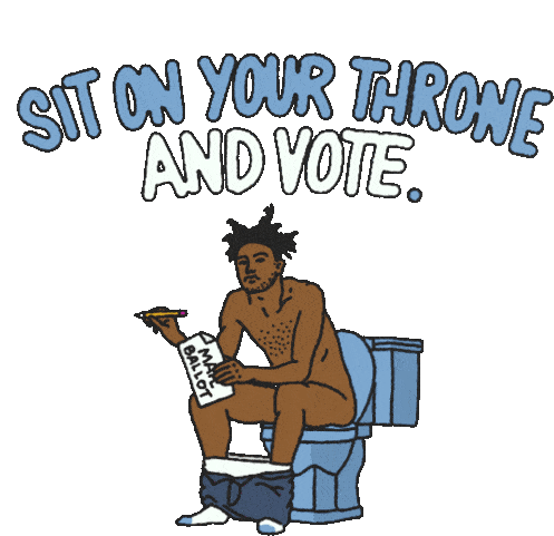 Sit On Your Throne And Vote Toilet Sticker - Sit On Your Throne And Vote Sit On Your Throne Toilet Stickers
